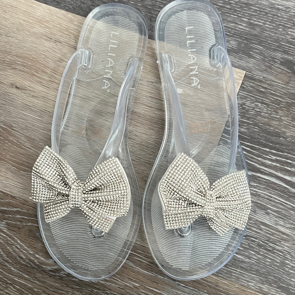 Liliana Clear Sandals with Sparkling Bow